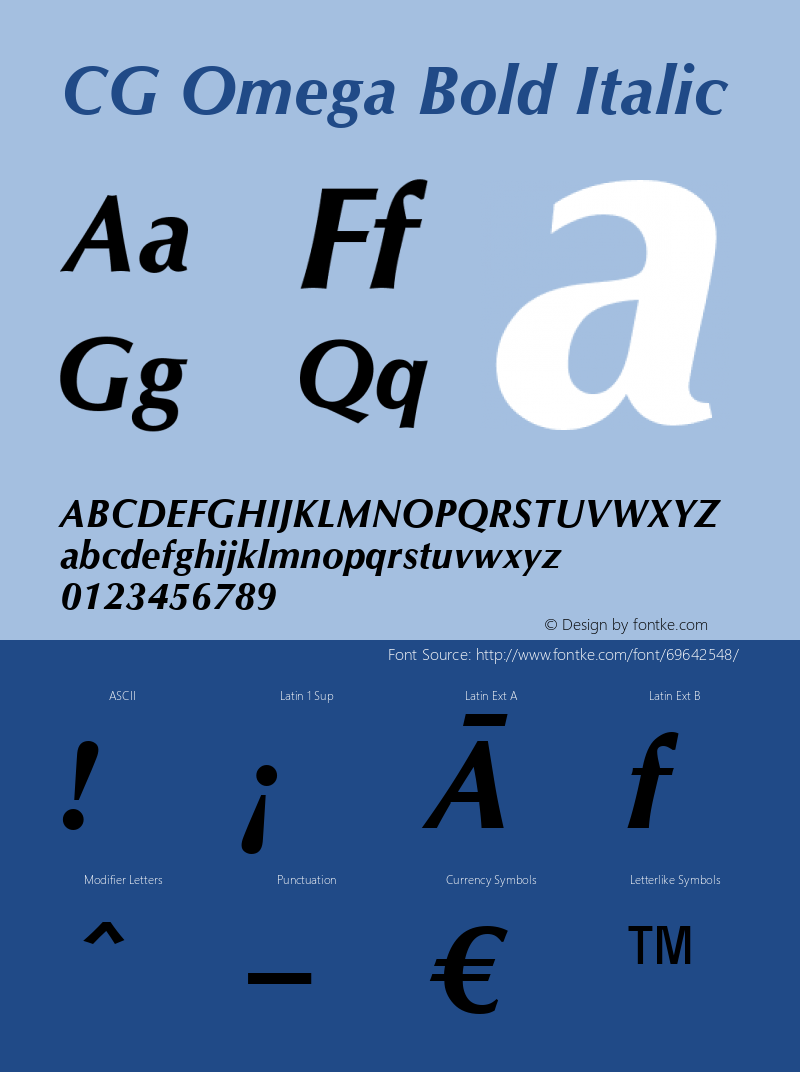 CG Omega Bold Italic Version 2.02图片样张