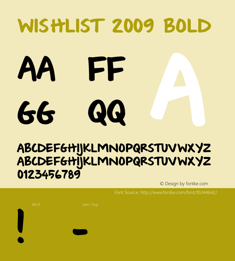 Wishlist 2009 Bold Version 1.00 November 16, 2009, initial release图片样张