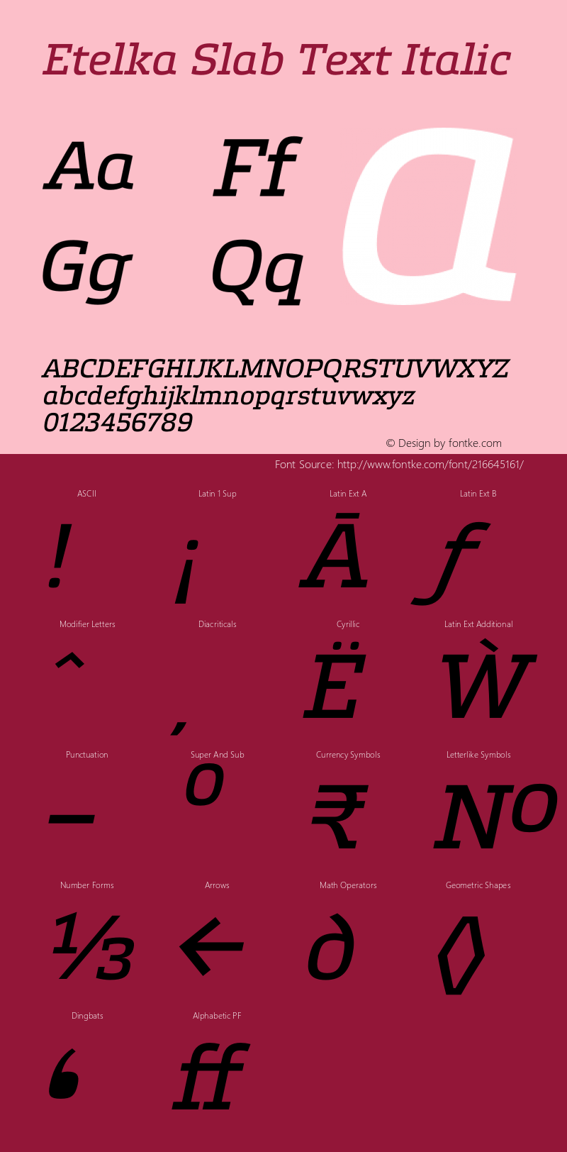 Etelka Slab Text Italic Version 1.000 2022 | web-otf图片样张