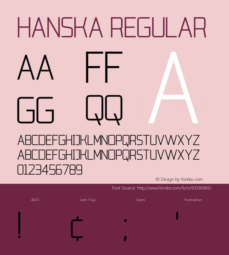 Hanska Version 1.00;April 19, 2020;FontCreator 11.5.0.2422 64-bit图片样张