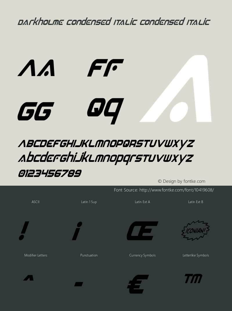 Darkholme Condensed Italic Condensed Italic 001.000图片样张