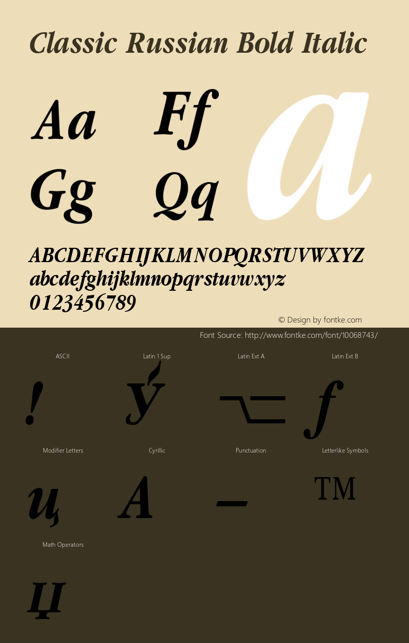 Classic Russian Bold Italic 001.001图片样张