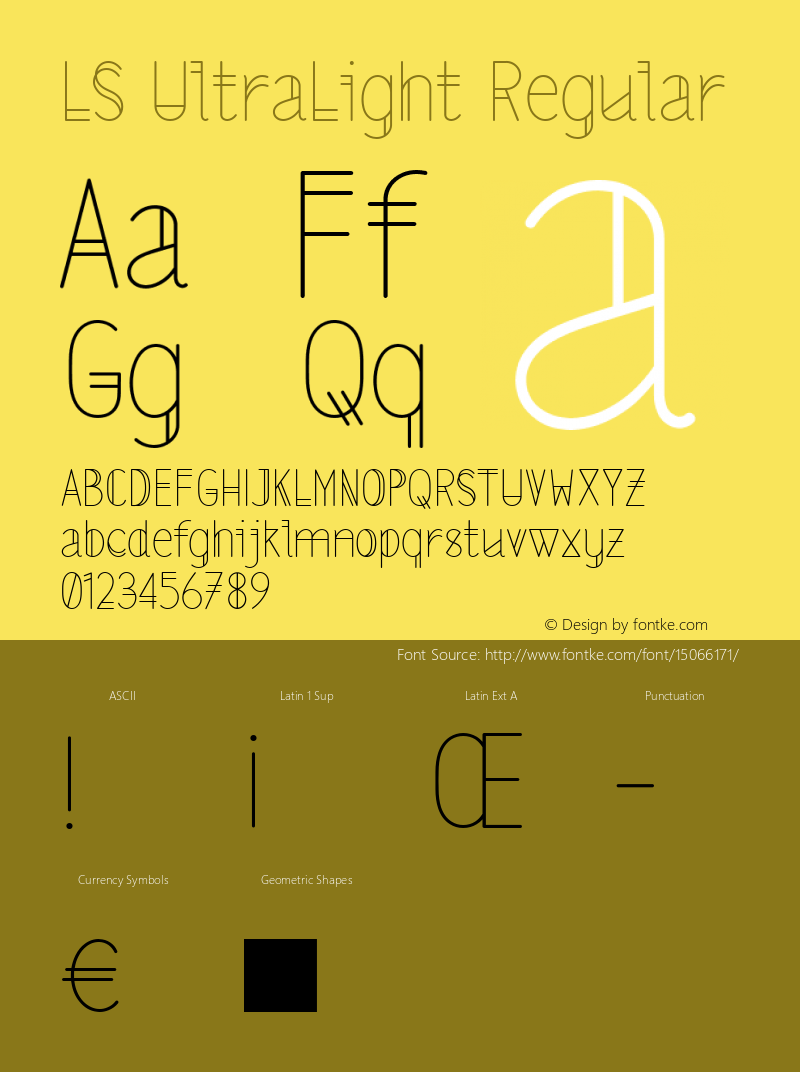 LS UltraLight Regular Version 1.001;PS 001.001;hotconv 1.0.70;makeotf.lib2.5.58329图片样张