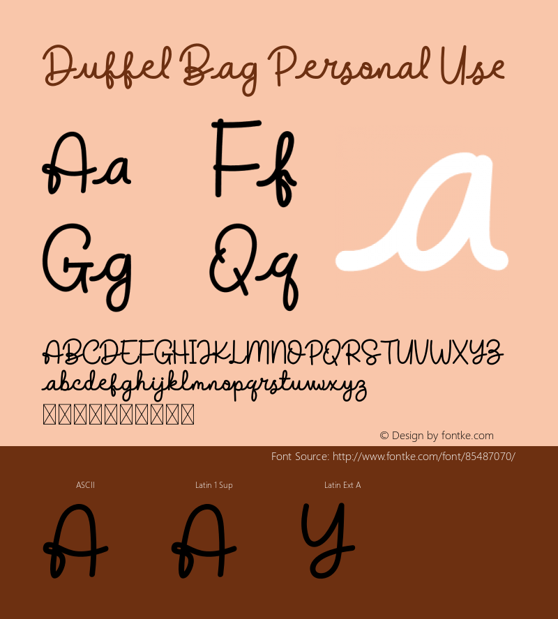 Duffel Bag Personal Use Version 1.001;Fontself Maker 3.5.1图片样张