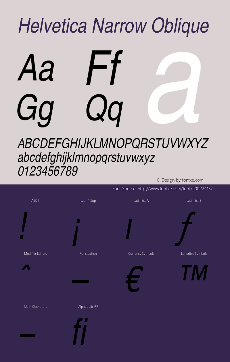Helvetica-Narrow-Oblique 003.001图片样张