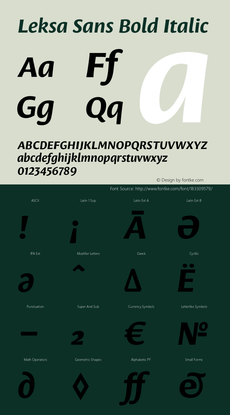 Leksa Sans Bold Italic Version 2.000图片样张