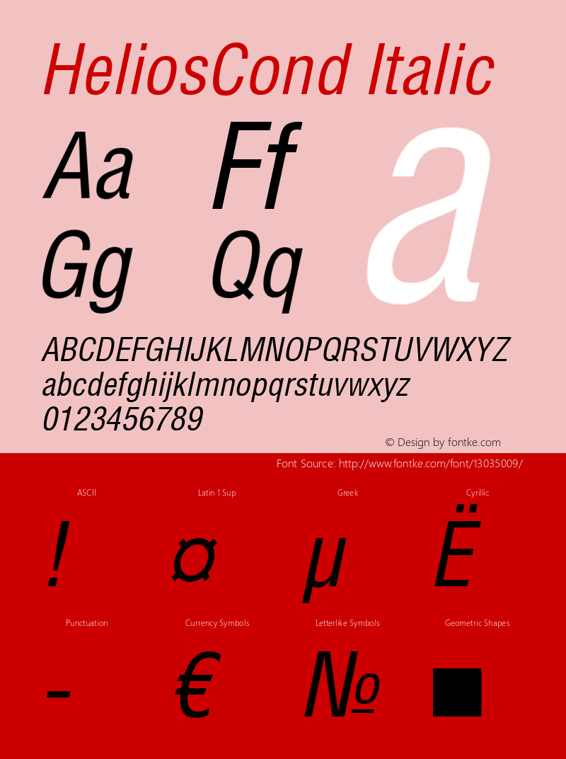 HeliosCond Italic OTF 1.0;PS 001.001;Core 116;AOCW 1.0 161图片样张