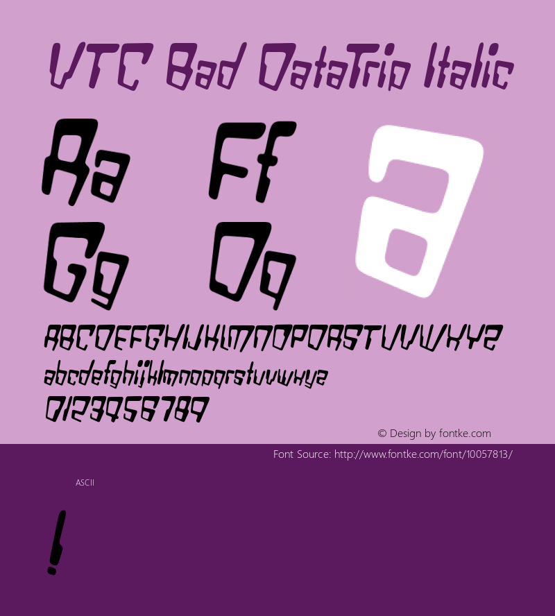 VTC Bad DataTrip Italic 1999; 1.1图片样张