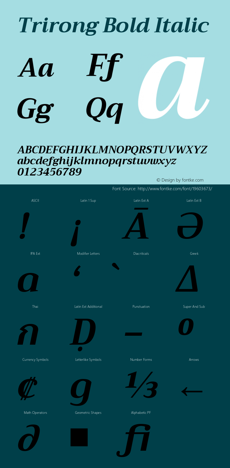 Trirong Bold Italic Version 1.000图片样张