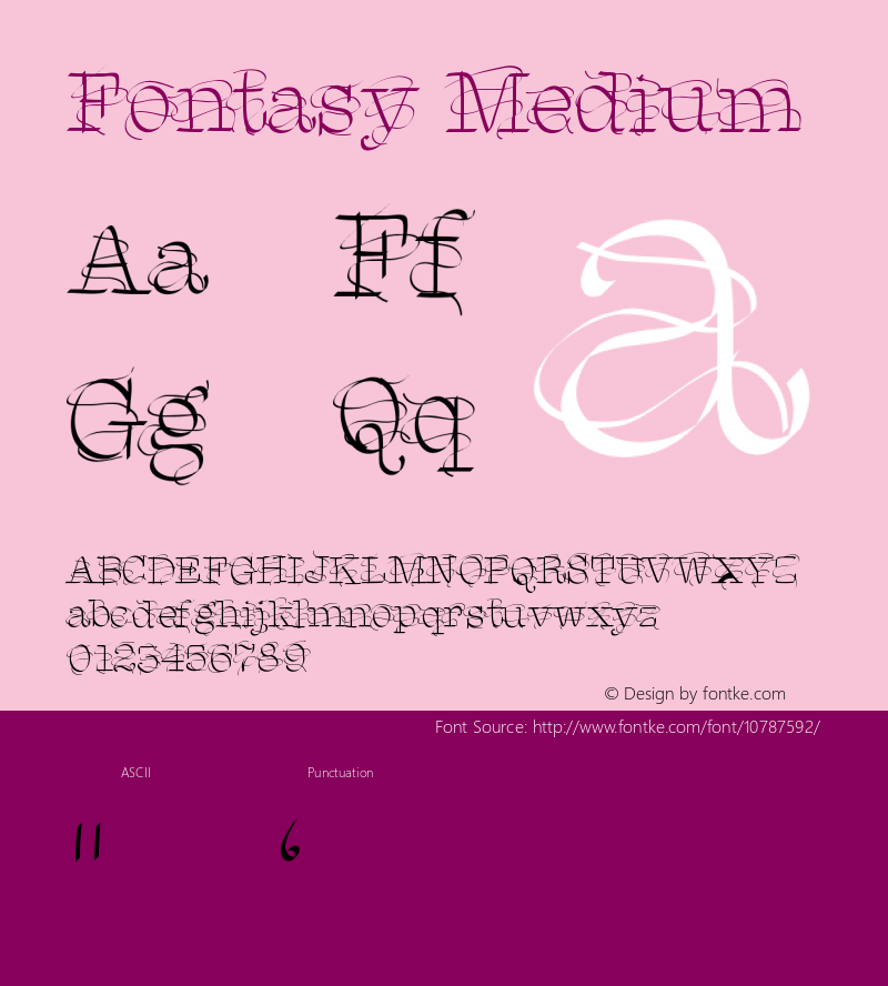 Fontasy Medium Version 001.000图片样张