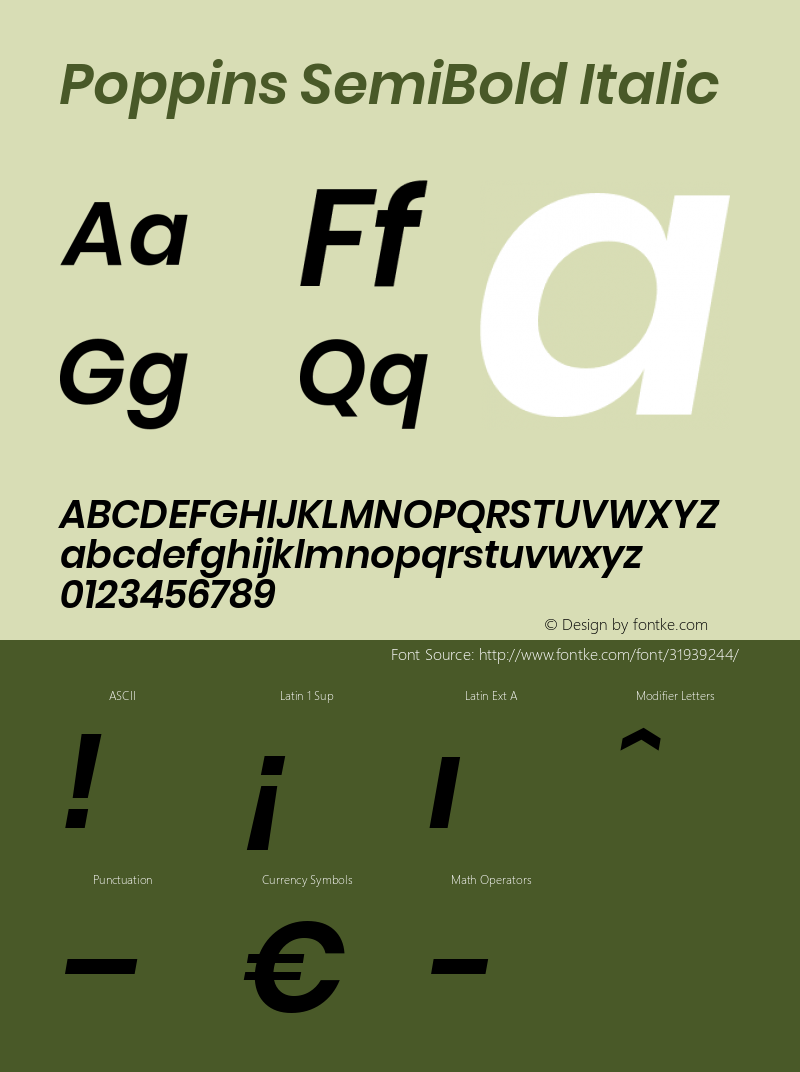 Poppins SemiBold Italic Version 3.010;PS 1.000;hotconv 16.6.54;makeotf.lib2.5.65590图片样张