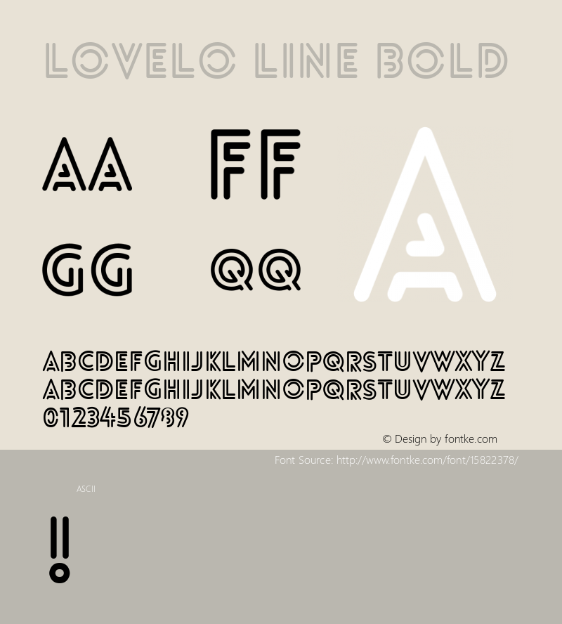 Lovelo Line Bold 1.000; ttfautohint (v1.4.1)图片样张