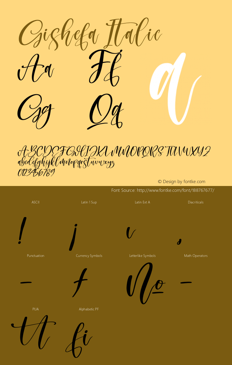 Gishefa Italic Version 1.00;August 31, 2021;FontCreator 13.0.0.2683 64-bit图片样张