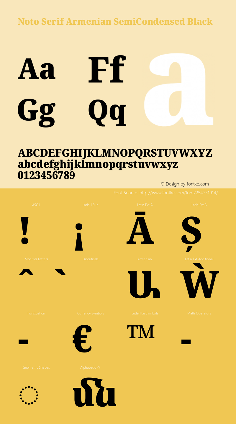 Noto Serif Armenian SemiCondensed Black Version 2.008图片样张