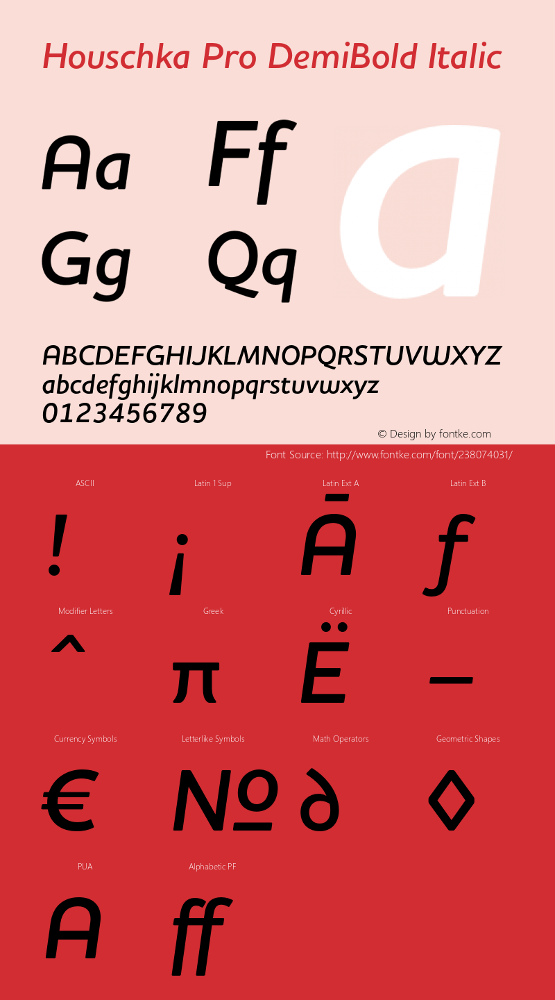 Houschka Pro DemiBold Italic Version 1.001图片样张