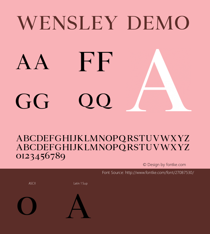 WensleyDemo Version 1.002;Fontself Maker 2.2.1图片样张