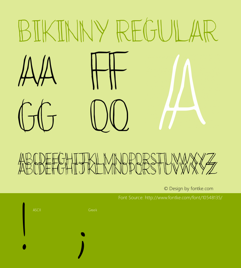 Bikinny Regular Version 1.00 February 19, 2014, initial release图片样张