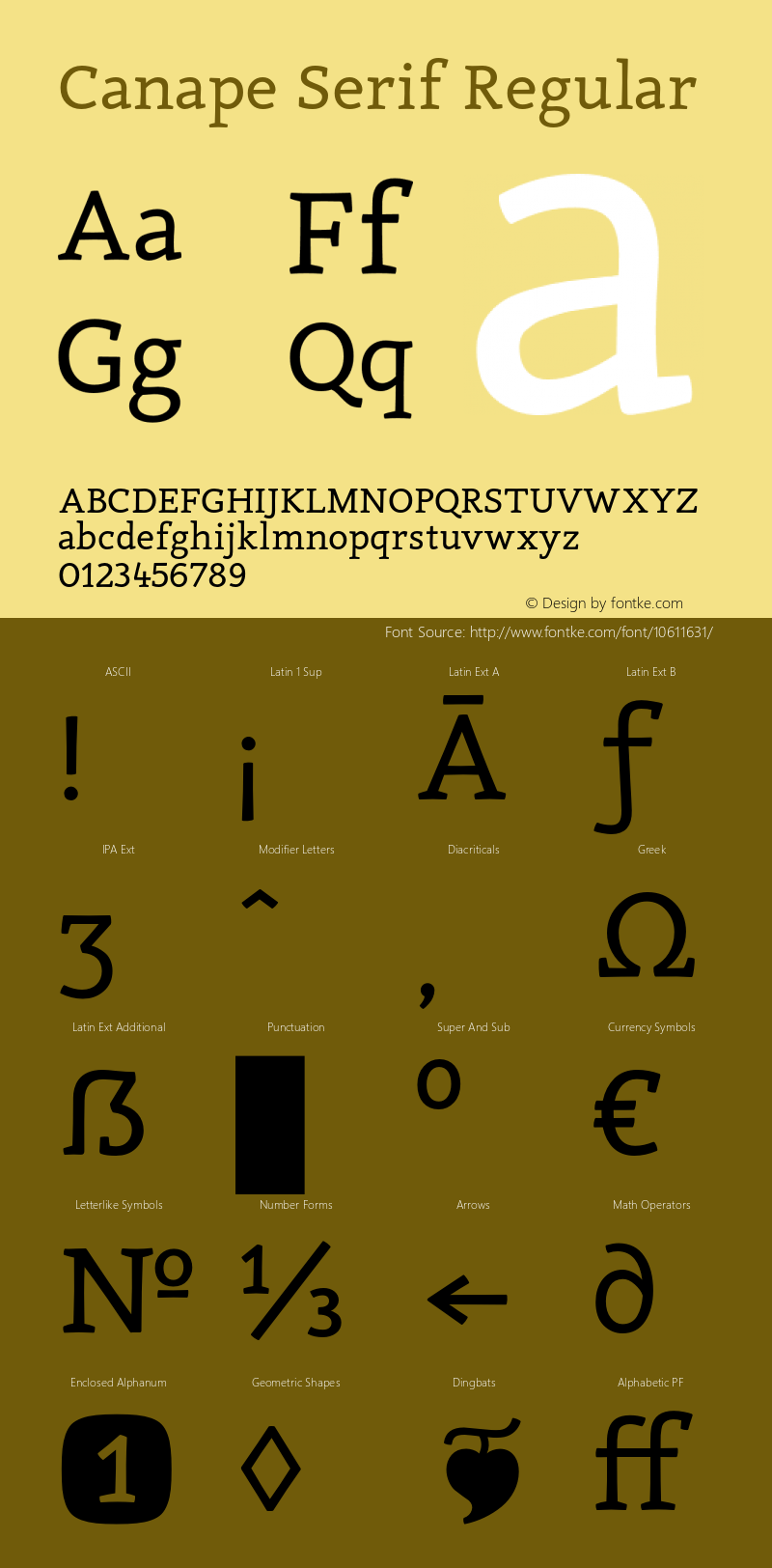 Canape Serif Regular Version 1.000图片样张