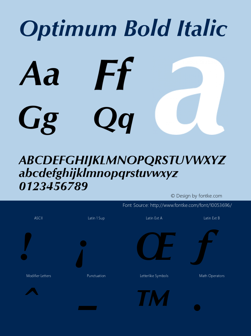 Optimum Bold Italic Version 1图片样张