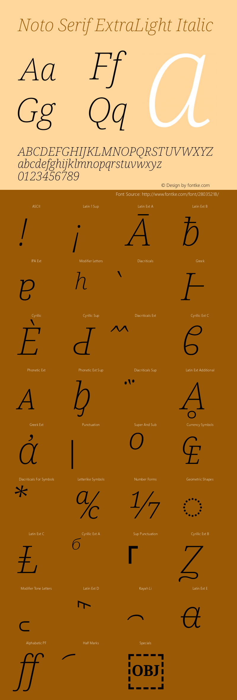 Noto Serif ExtraLight Italic Version 2.001图片样张