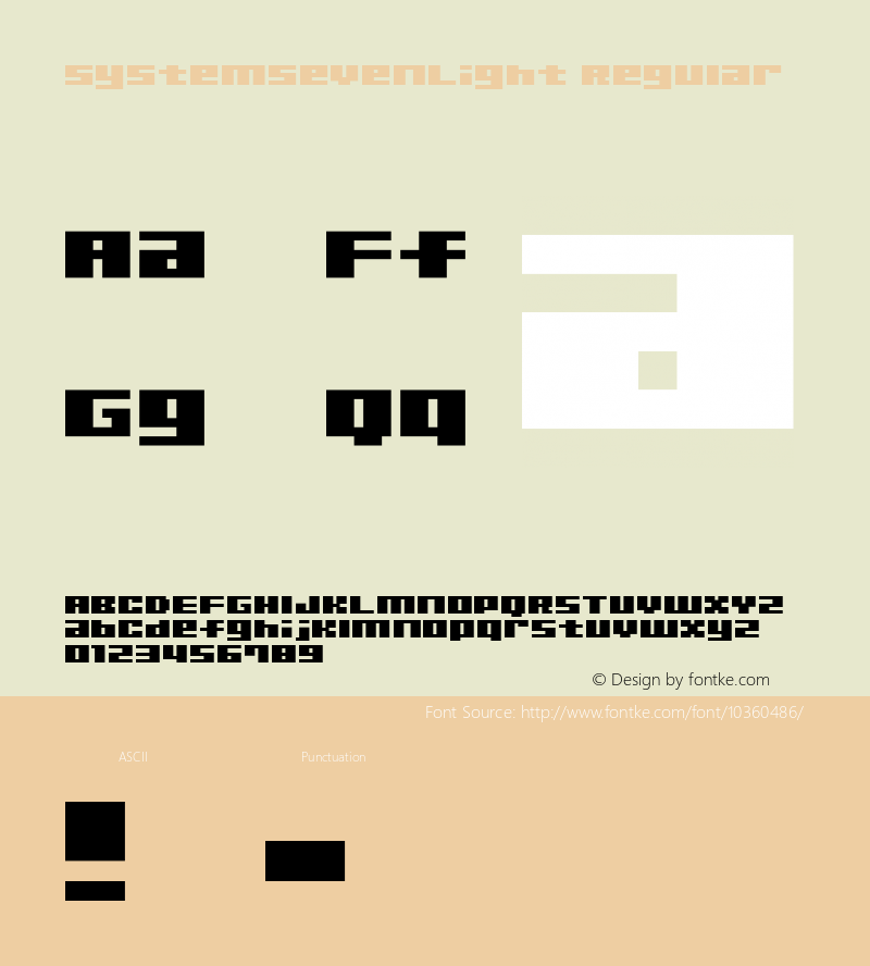 SystemSevenLight Regular Macromedia Fontographer 4.1J 09.9.1图片样张