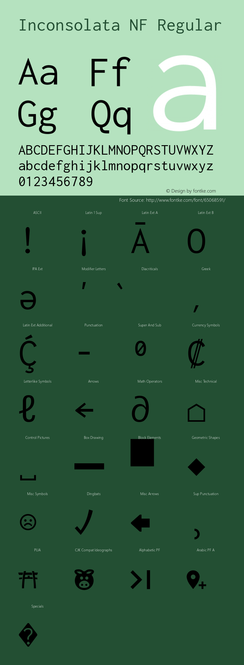 Inconsolata Regular Nerd Font Complete Mono Windows Compatible Version 2.012图片样张