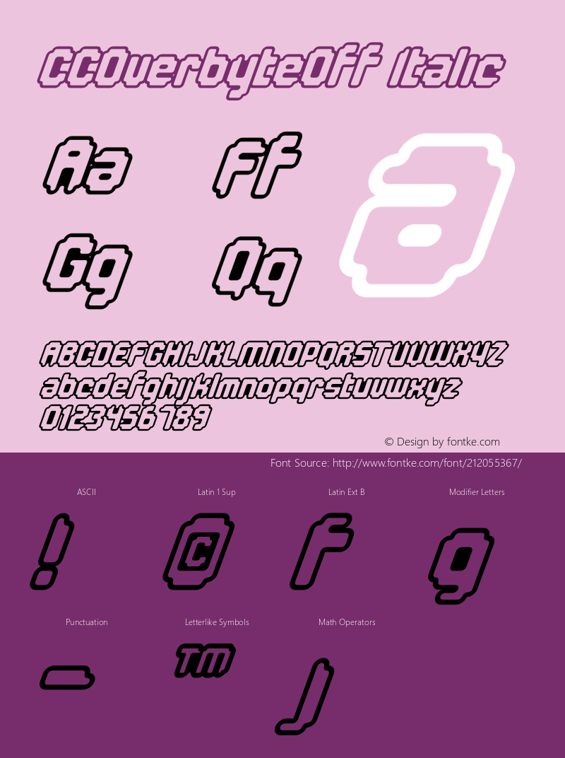 CCOverbyteOff-Italic Version 1.000;PS 001.000;hotconv 1.0.38图片样张