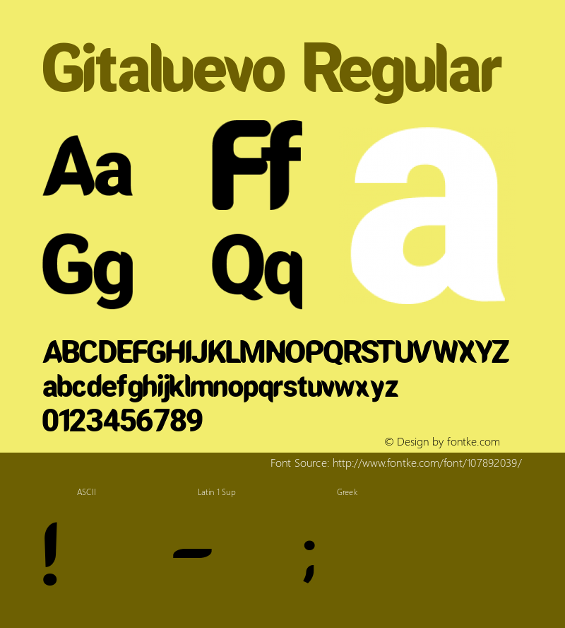 Gitaluevo Version 1.00;October 10, 2020;FontCreator 11.5.0.2427 64-bit图片样张