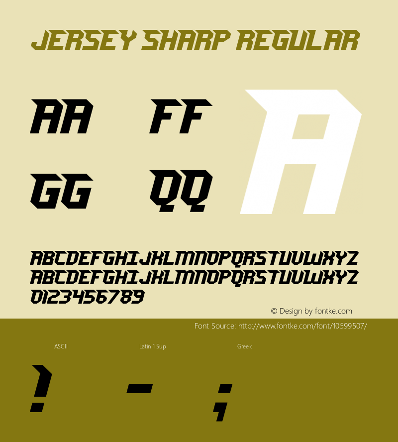 Jersey Sharp Regular Version 1.00 October 2, 2014, initial release图片样张