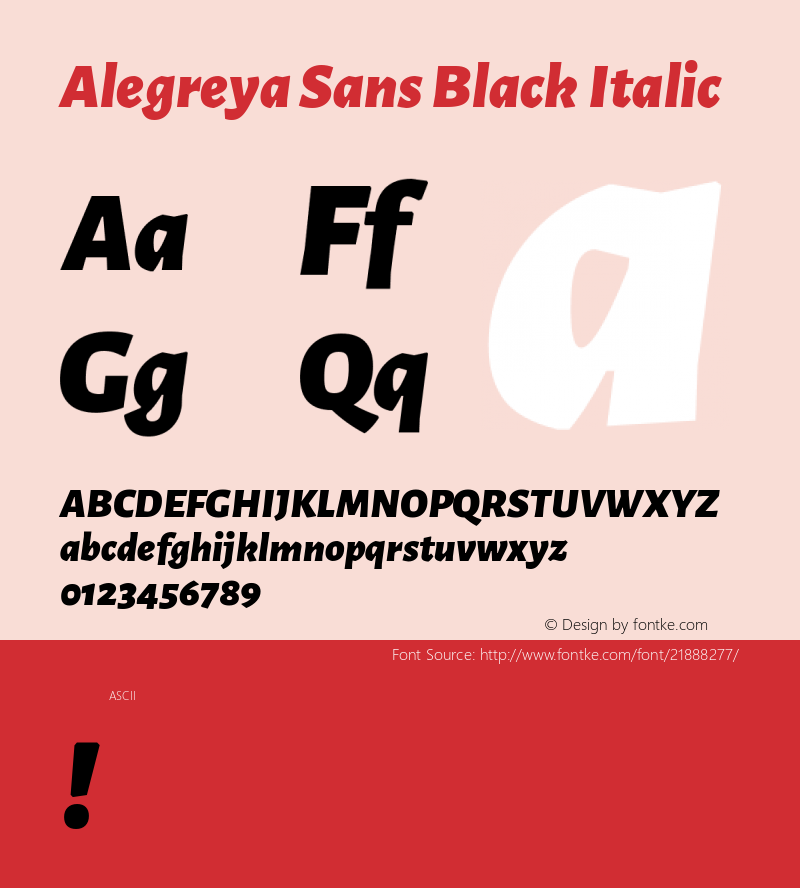 Alegreya Sans Black Italic 图片样张