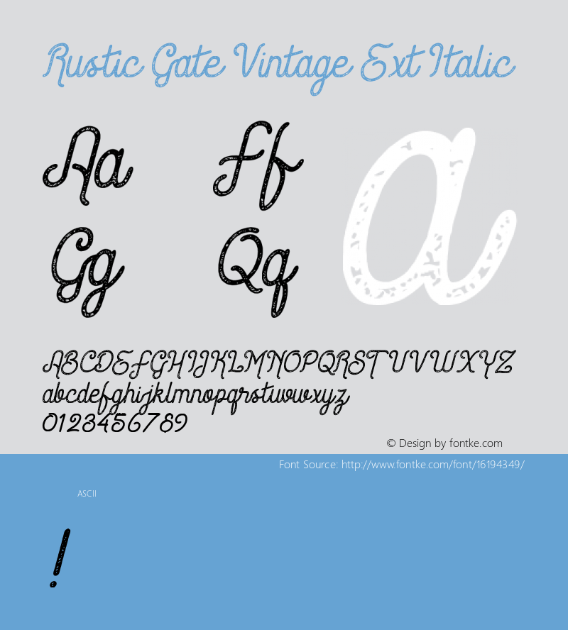 Rustic Gate Vintage Ext Italic Version 1.000图片样张