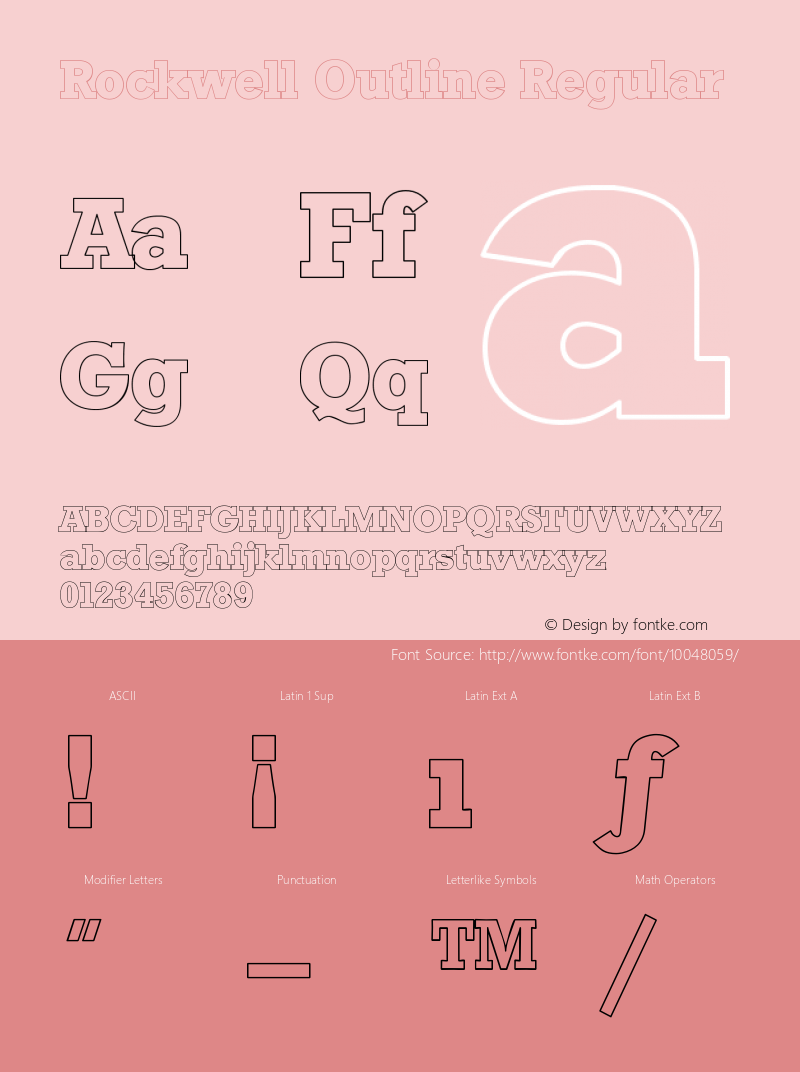 Rockwell Outline Regular Altsys Fontographer 3.5  13.05.1994图片样张