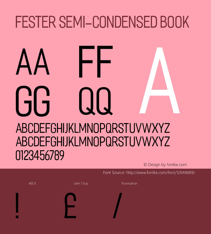 Fester Semi-condensed Book Version 1.000;PS 001.001;hotconv 1.0.56图片样张
