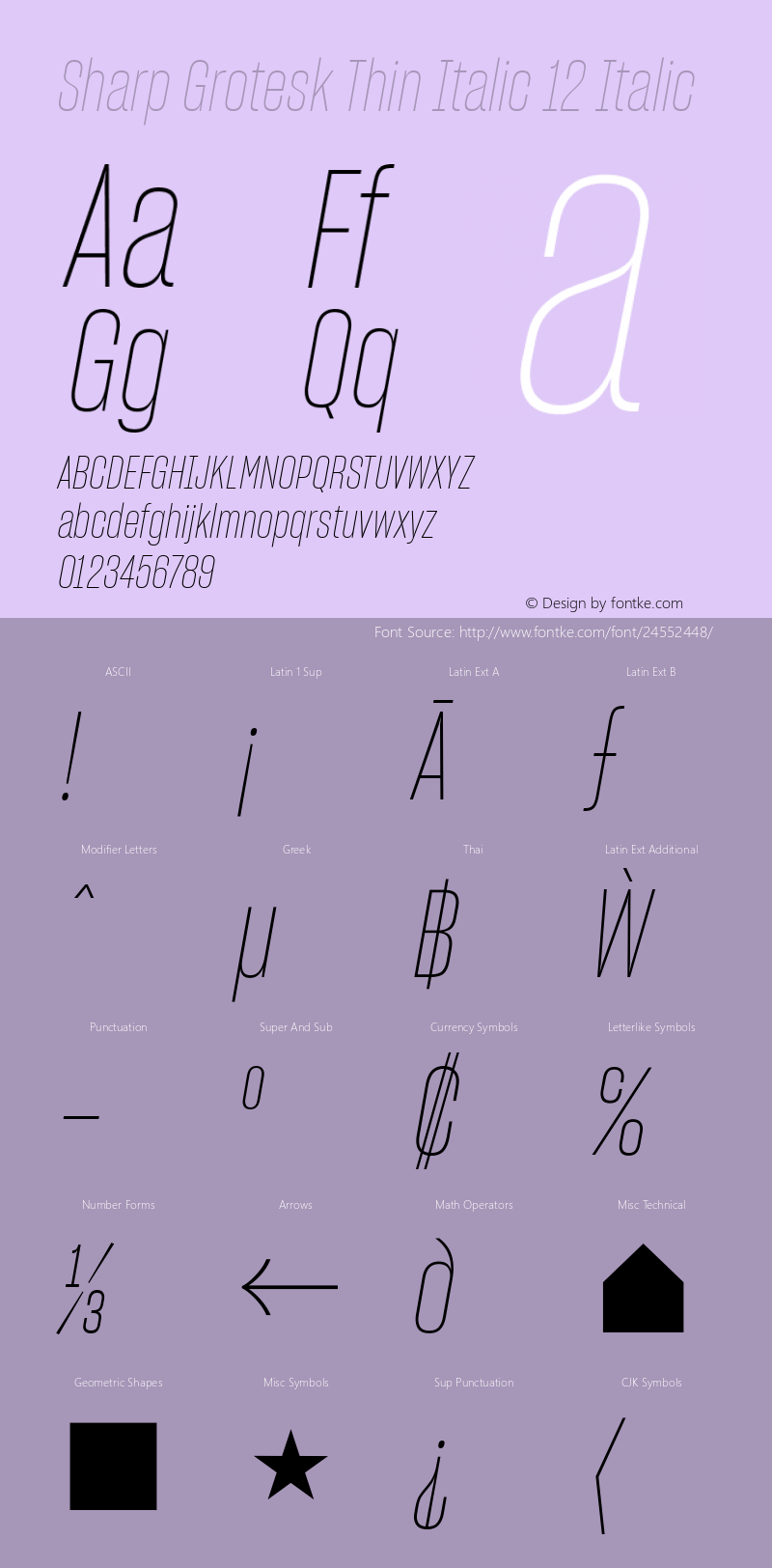 Sharp Grotesk Thin Italic 12 Regular Version 1.001;PS 1.000;hotconv 16.6.51;makeotf.lib2.5.65220图片样张