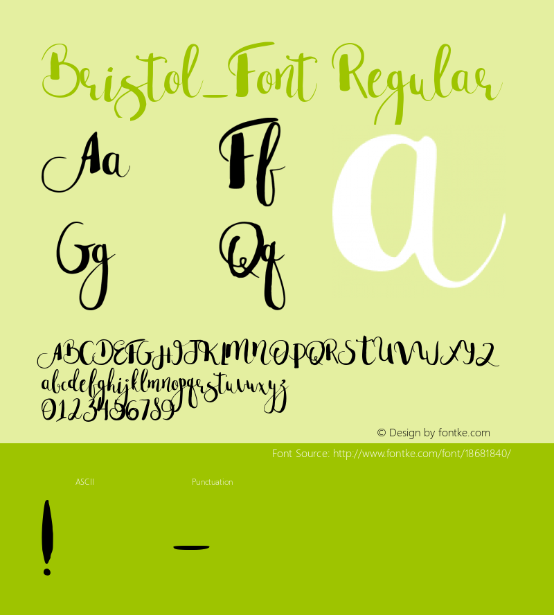 Bristol_Font Regular Version 1.001图片样张
