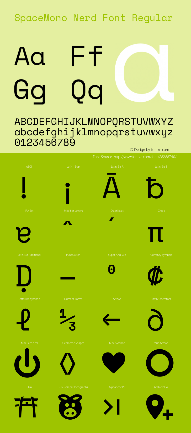 Space Mono Nerd Font Complete Version 1.000;PS 1.003;hotconv 1.0.81;makeotf.lib2.5.63406图片样张