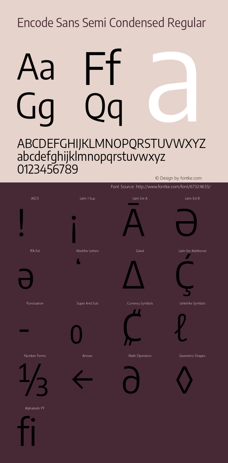 Encode Sans Semi Cond Reg Version 3.000; ttfautohint (v1.8.3) -l 8 -r 50 -G 200 -x 14 -D latn -f none -a nnn -X 