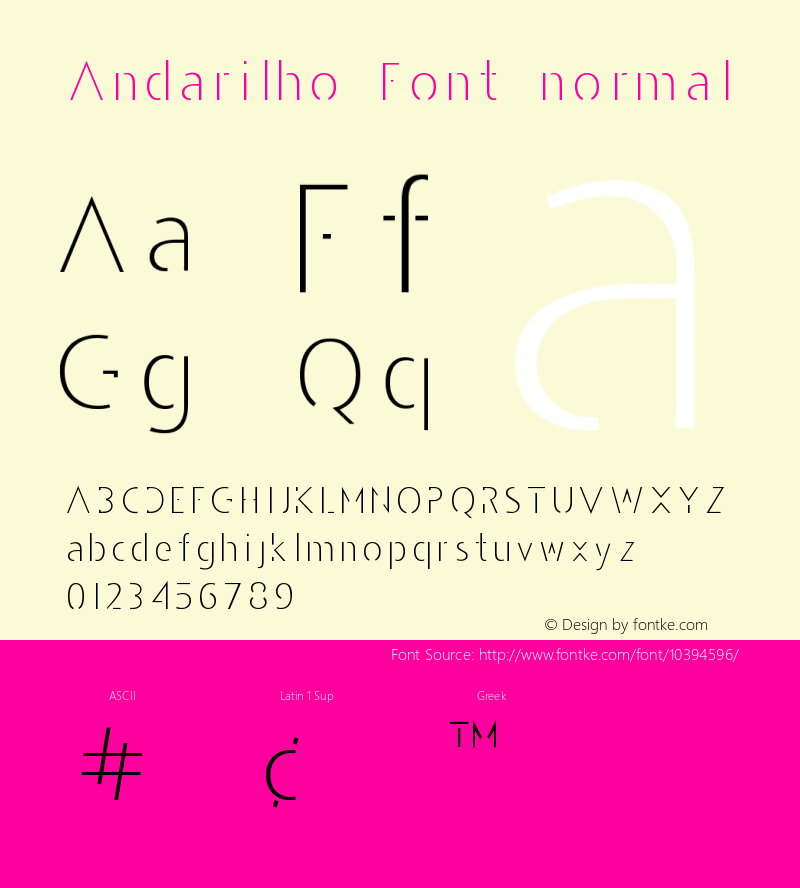 Andarilho Font normal Version 001.003图片样张