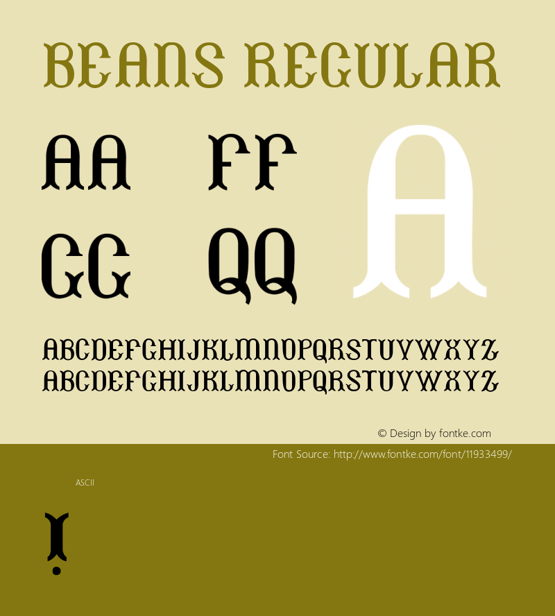 Beans Regular Version 001.000图片样张