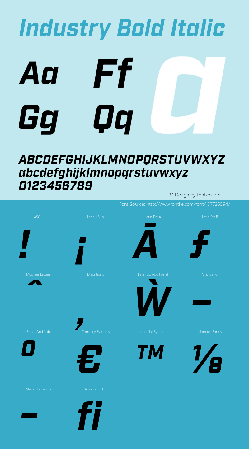 Industry Bold Italic 2.200图片样张