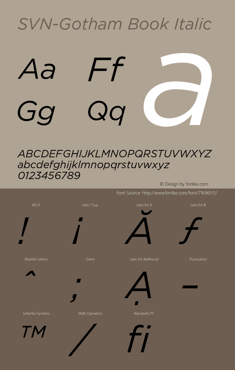 SVN-GothamBookItalic Version 001.000图片样张