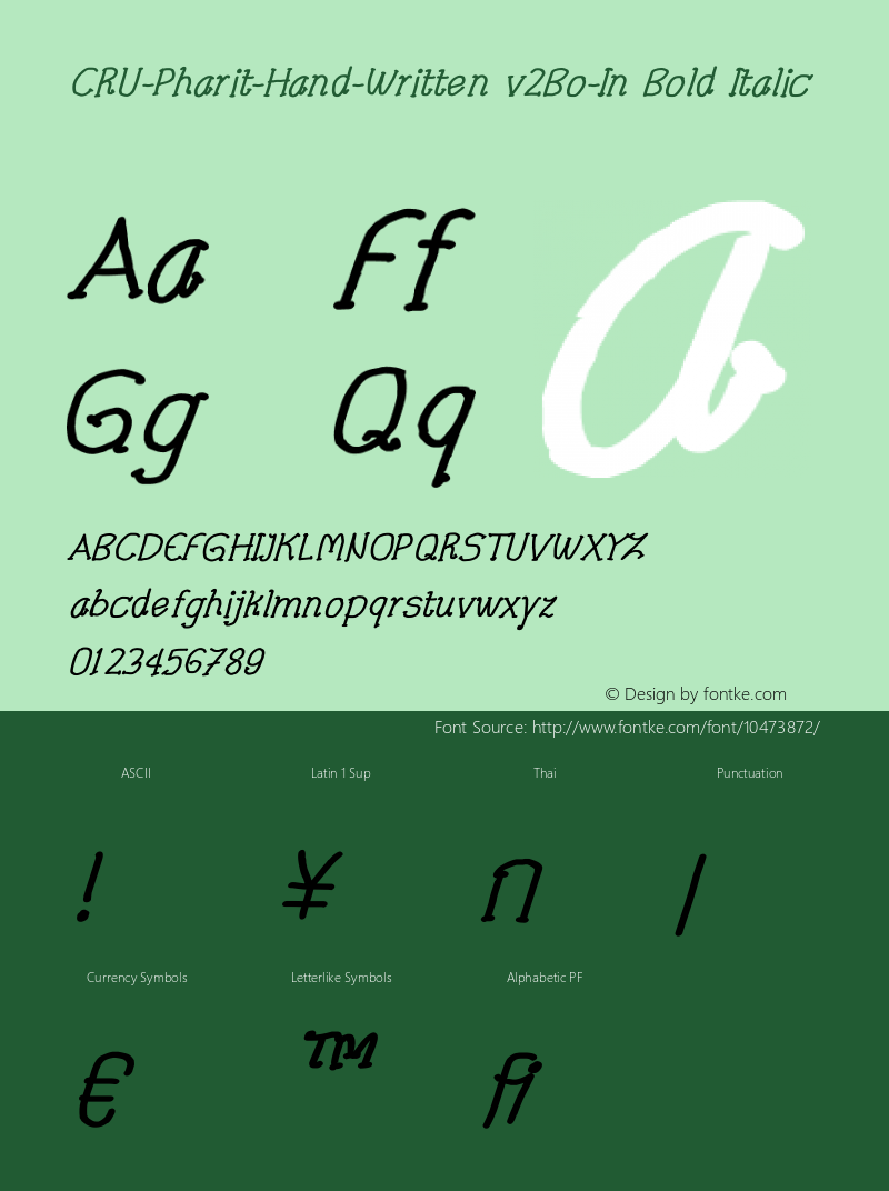 CRU-Pharit-Hand-Written v2Bo-In Bold Italic Version 1图片样张