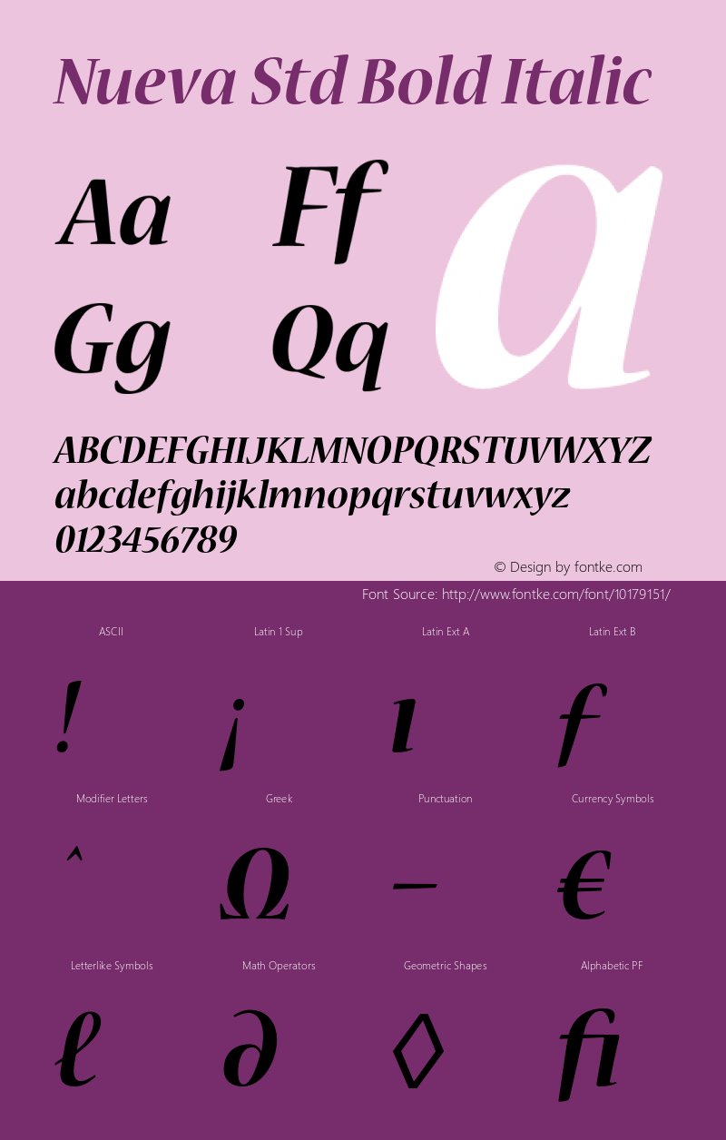 Nueva Std Bold Italic OTF 1.018;PS 001.002;Core 1.0.31;makeotf.lib1.4.1585图片样张