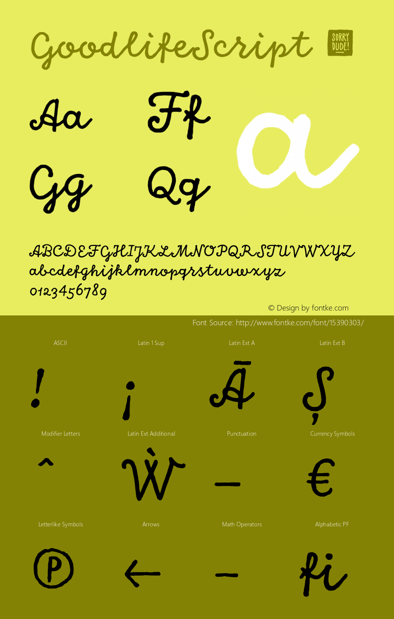 GoodlifeScript ☞ Version 1.001;com.myfonts.easy.hvdfonts.goodlife.script.wfkit2.version.4ppv图片样张