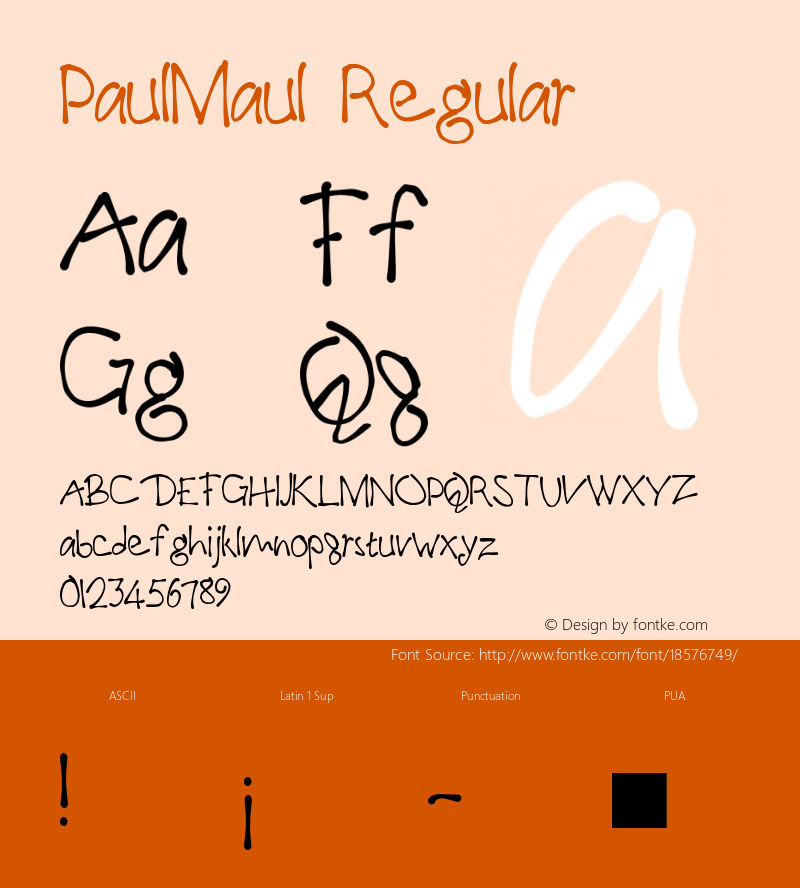PaulMaul Regular Version 1.00 December 4, 2006, initial release图片样张