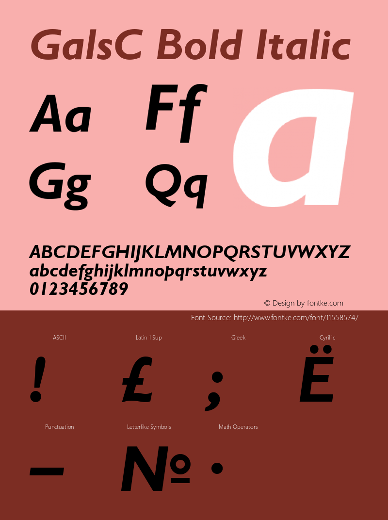 GalsC Bold Italic Version 004.001图片样张