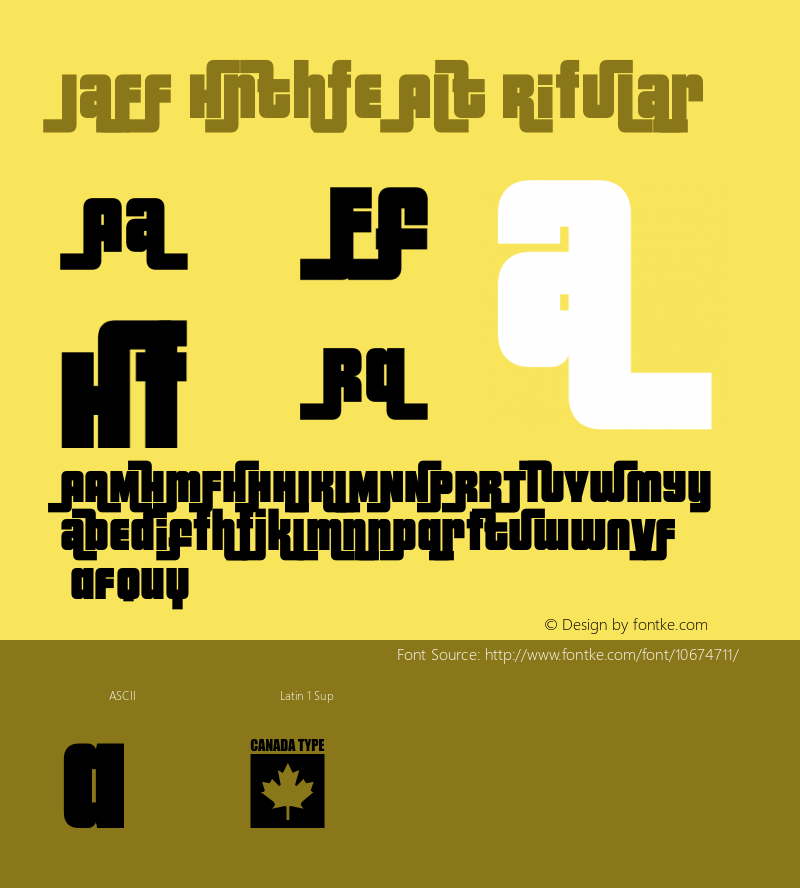 Jazz Gothic-Alt Regular 1.00 June 2005;com.myfonts.easy.canadatype.jazz-gothic.alt.wfkit2.version.2qA6图片样张