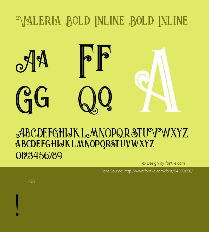 Valeria Bold Inline Version 1.000图片样张