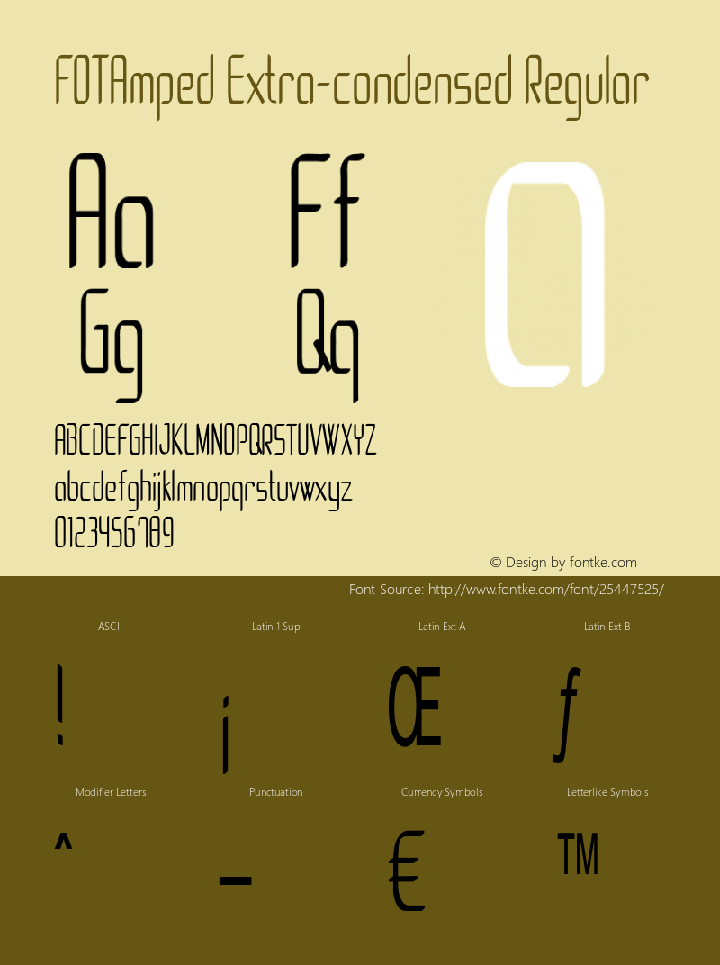 FOTAmped-ExtracondensedRegular Version 1.000图片样张