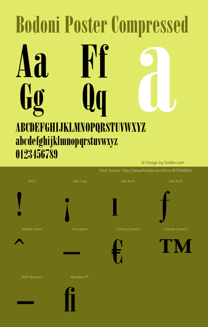 Bodoni Poster Compressed 001.002图片样张